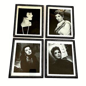 Vintage Movie Strar Across Photo Print Framed Set 4 - Gina Lollobrigida & 3 More